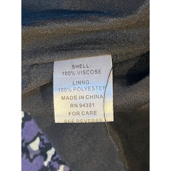 Jade Sheath Midi Dress Floral Round Neck Abstract Sleeveless Black Size Medium - Picture 8 of 8